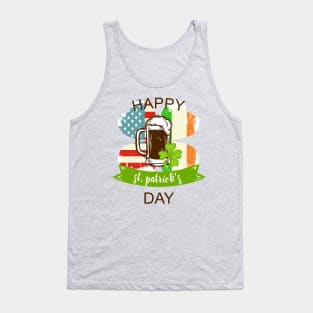 St Patricks Day 2019 - Irish American Flag Tank Top